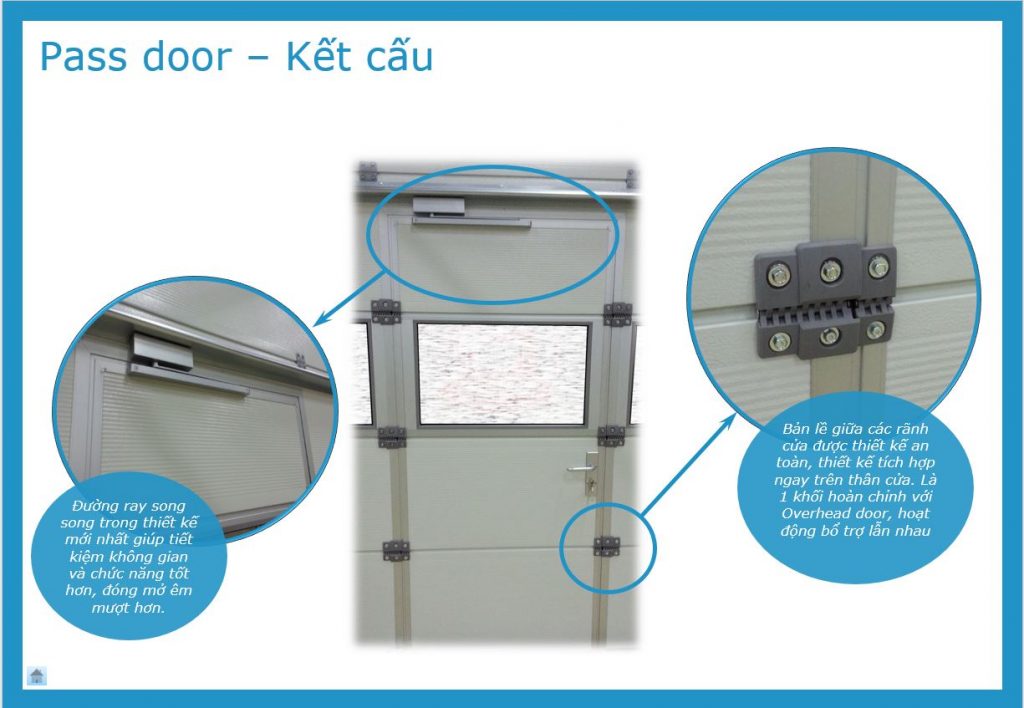 pass door cửa trượt trần tiêu chuẩn