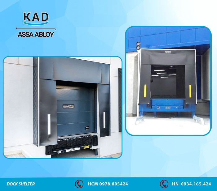 lắp đặt dock shelter bộ trùm túi khí