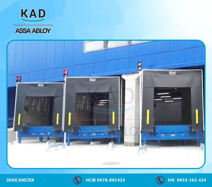 Bộ trùm túi khí dock shelter thích hợp lắp cho nhà máy