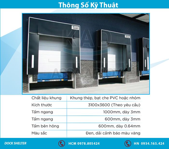 Dock shelter lắp đặt cho nhà máy