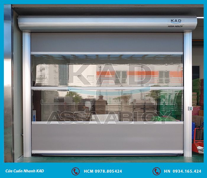 cửa cuốn tốc độ cao màn nhựa trong suốt thích hợp lắp kho lạnh