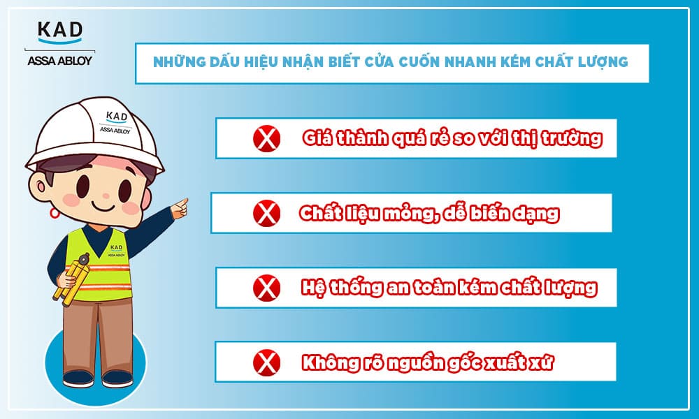 cửa cuốn nhanh giá rẻ nhận biết
