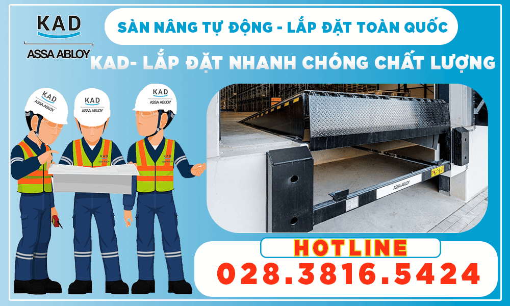 lắp đặt sàn nâng tự động, sàn năng thủy lực kad