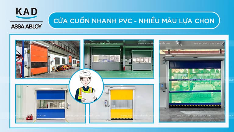 cửa cuốn nhanh pvc nhiều màu sắc