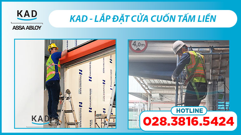 lắp đặt cửa cuốn tấm liền