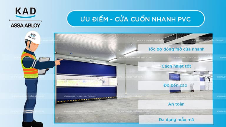 ưu điểm cửa cuốn nhanh pvc