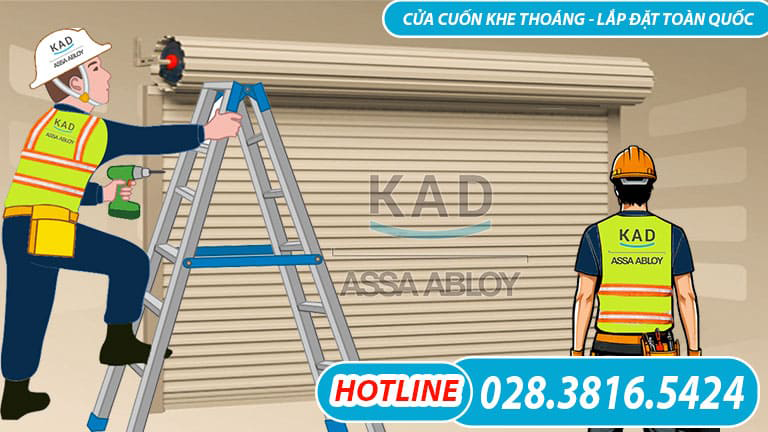lắp đặt cửa cuốn khe thoáng