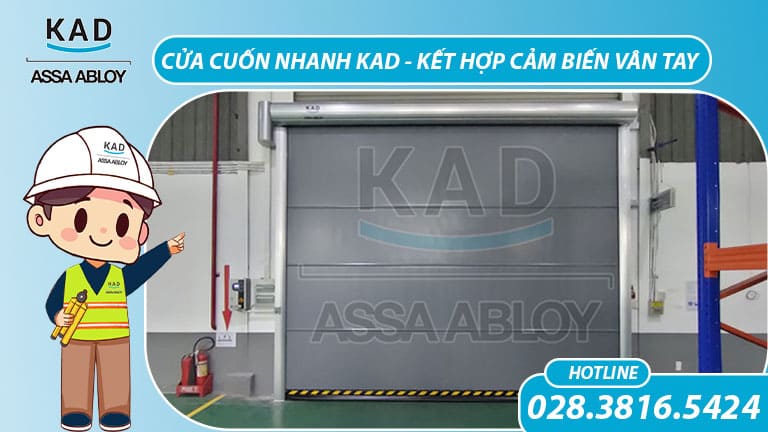 cửa cuốn nhanh mở bằng vân tay