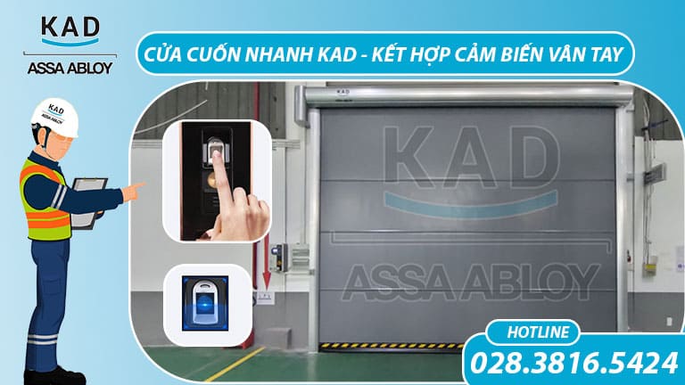 cửa cuốn nhanh kết hợp vân tay