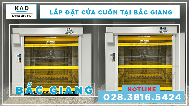 cửa cuốn nhanh kad lắp đặt tại bắc giang