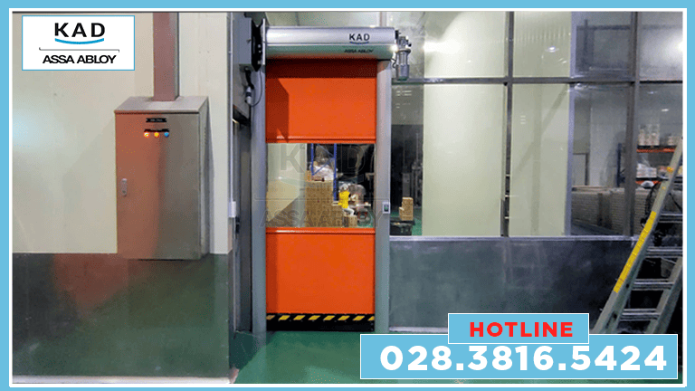 cửa cuốn nhanh kích thước nhỏ lắp đặt nhà xưởng