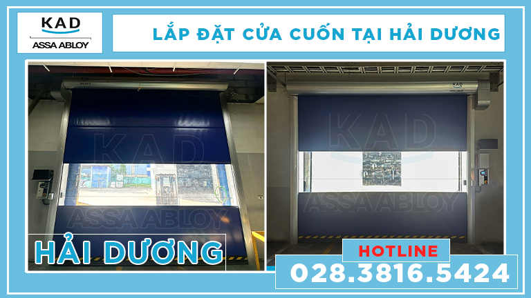 Lắp đặt cửa cuốn nhanh KAD PVC tốc độ cao tại nhà máy ở Hải Dương