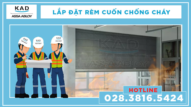 lắp đặt rèm cuốn chống cháy tại kad