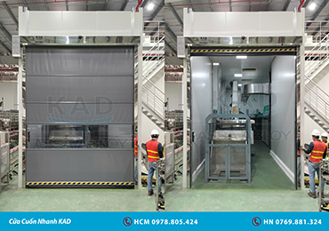 cửa cuốn nhanh khung inox