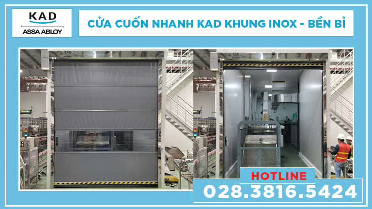 cửa cuốn nhanh kad khung inox