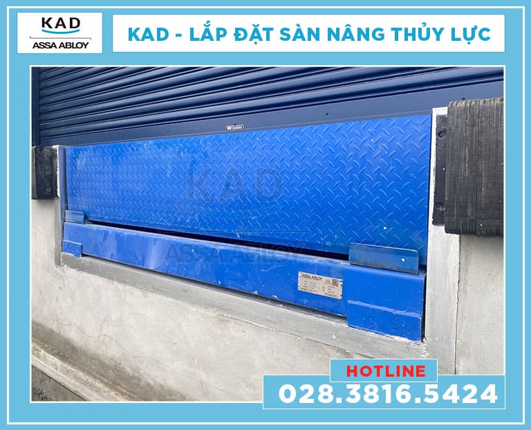 lắp đặt sàn nâng thủy lực tại nhà máy 
